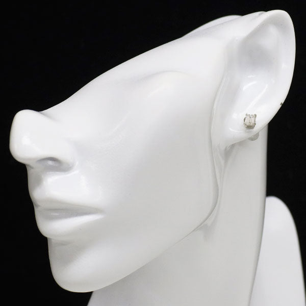 新品 Pt900 バケットカット ダイヤモンド ピアス 0.991ct F/H VS1-2