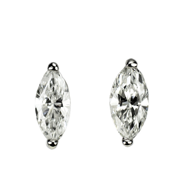 新品 Pt900 マーキスカット ダイヤモンド ピアス 0.582ct E/G SI2