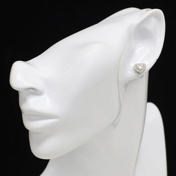 新品 Pt900 ハートシェイプ ダイヤモンド ピアス 1.117ct H SI1-2 D0.46ct