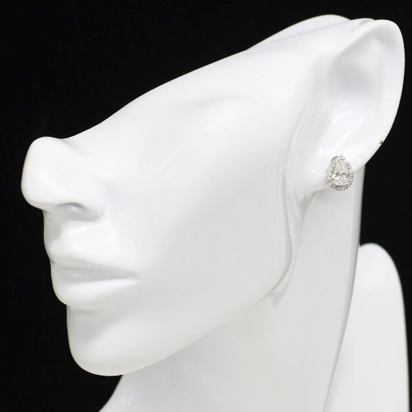 新品 Pt900 ペアシェイプカット ダイヤモンド ピアス 2.049ct F/H I1 D0.38ct