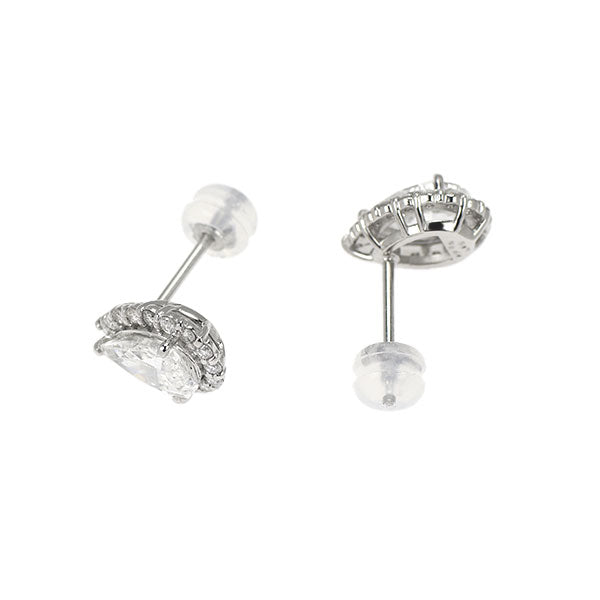 新品 Pt900 ペアシェイプカット ダイヤモンド ピアス 2.049ct F/H I1 D0.38ct