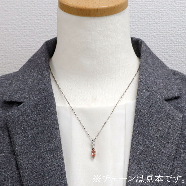 Pt900 シェリーカラー インペリアル トパーズ ダイヤモンド ペンダントトップ 1.58ct D0.14ct