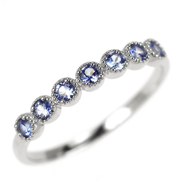 新品 Pt950 アメリカ サンベニト産ベニトアイト リング 0.26ct【エスコレ】ハーフエタニティ