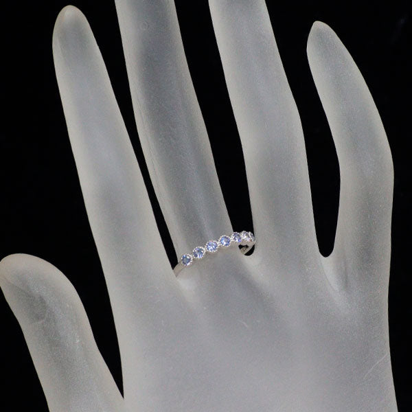 新品 希少 Pt950 アメリカ サンベニト産ベニトアイト リング 0.26ct 【エスコレ】 ハーフエタニティ