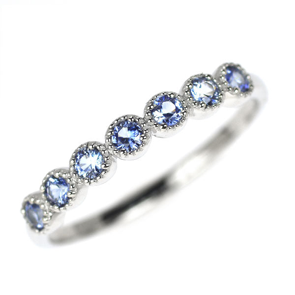 新品 希少 Pt950 アメリカ サンベニト産ベニトアイト リング 0.26ct 【エスコレ】 ハーフエタニティ