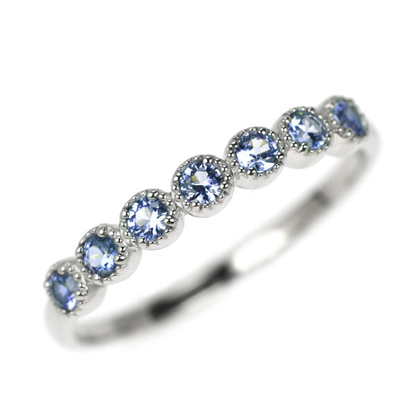 新品 希少 Pt950 アメリカ サンベニト産ベニトアイト リング 0.26ct 【エスコレ】 ハーフエタニティ