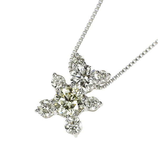K18WG ダイヤモンド ペンダントネックレス 0.65ct 熊