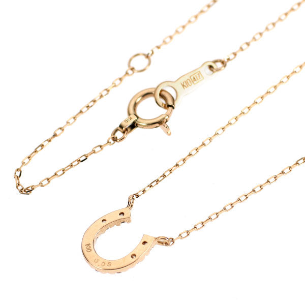 K10PG ダイヤモンド ペンダントネックレス 0.05ct 馬蹄