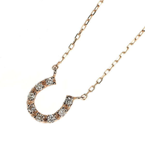 K10PG ダイヤモンド ペンダントネックレス 0.05ct 馬蹄