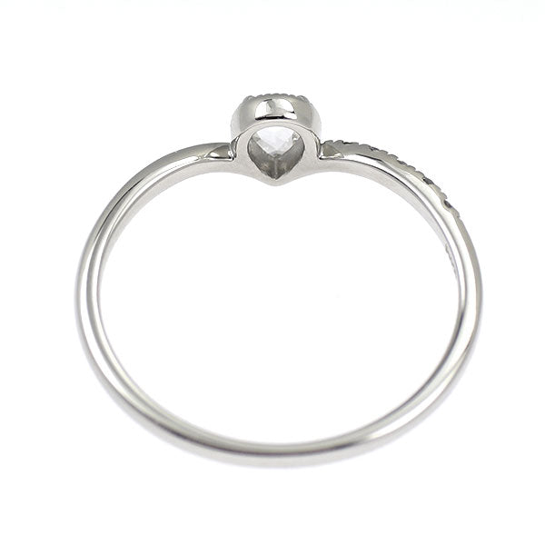 Pt900 ペアシェイプローズカット ダイヤモンド リング 0.15ct D0.04ct