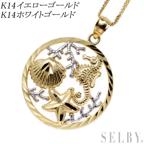 K14YG/WG ペンダントネックレス