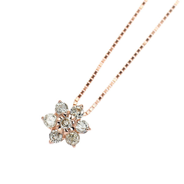 K10PG ダイヤモンド ペンダントネックレス 0.20ct