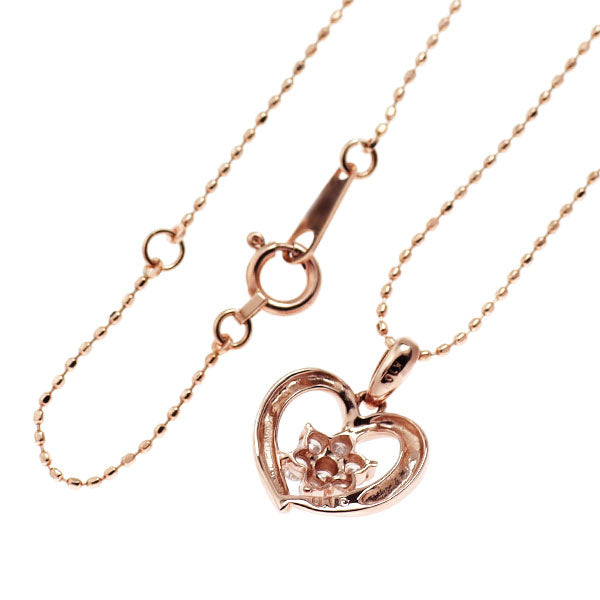 K10PG ダイヤモンド ペンダントネックレス 0.15ct ハート