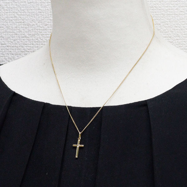 K18YG ペンダントネックレス クロス
