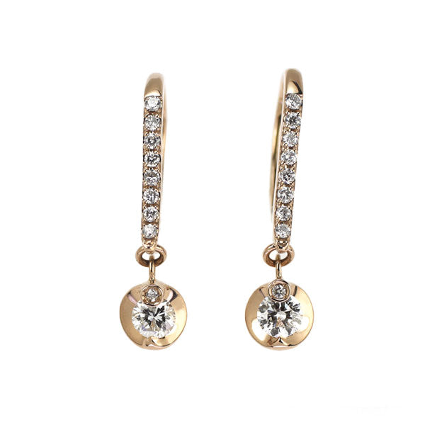 K18PG ダイヤモンド ピアス 0.20ct D0.086ct