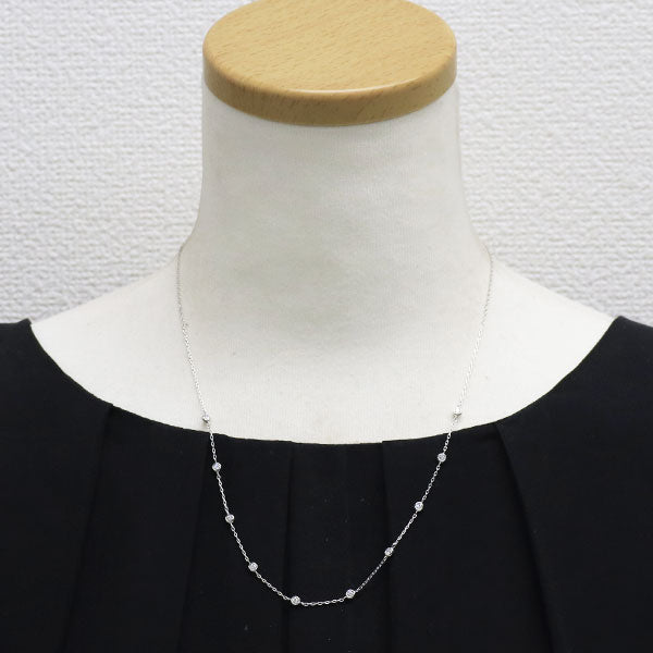 K18WG ダイヤモンド ステーション ネックレス 0.30ct
