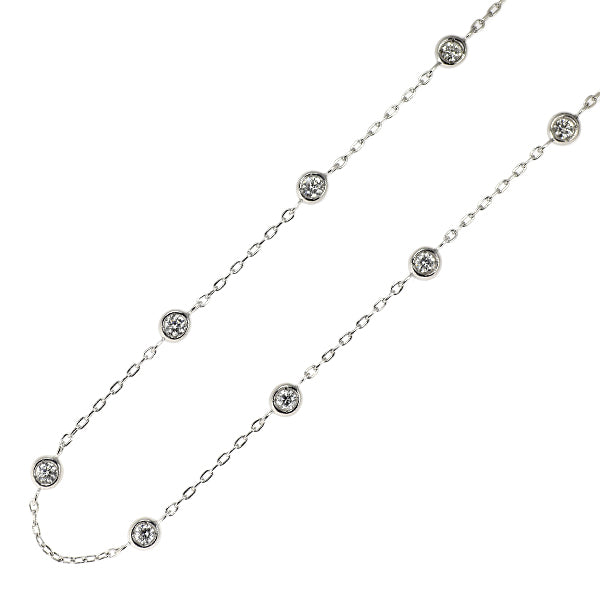 K18WG ダイヤモンド ステーション ネックレス 0.30ct