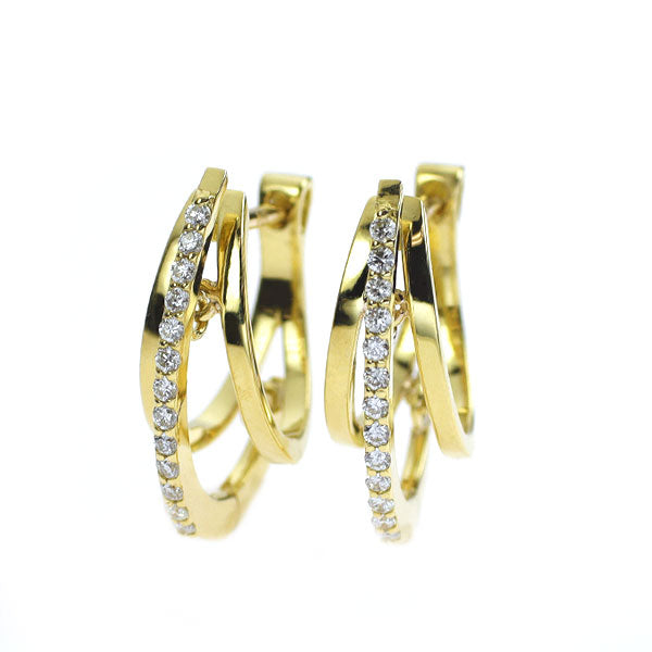 K18YG ダイヤモンド フープ ピアス 0.30ct