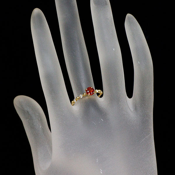 K18YG アンデシン ダイヤモンド リング 0.45ct D0.10ct