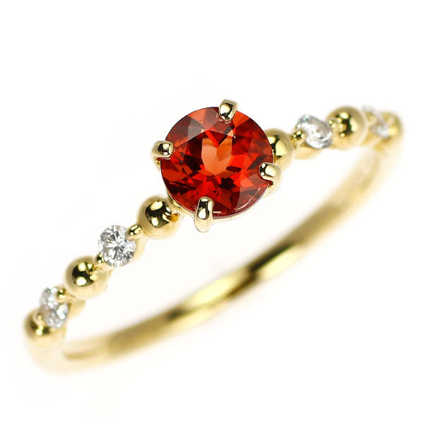 K18YG アンデシン ダイヤモンド リング 0.45ct D0.10ct