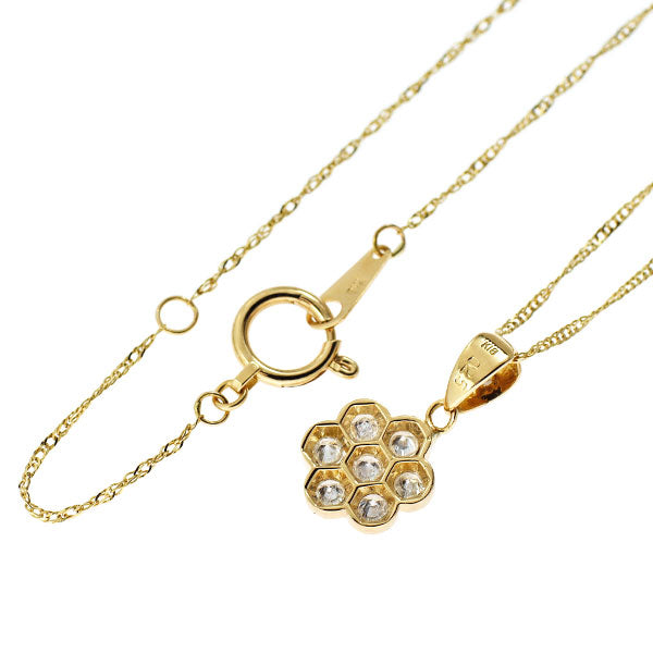 K18YG ダイヤモンド ペンダントネックレス 0.25ct フラワー