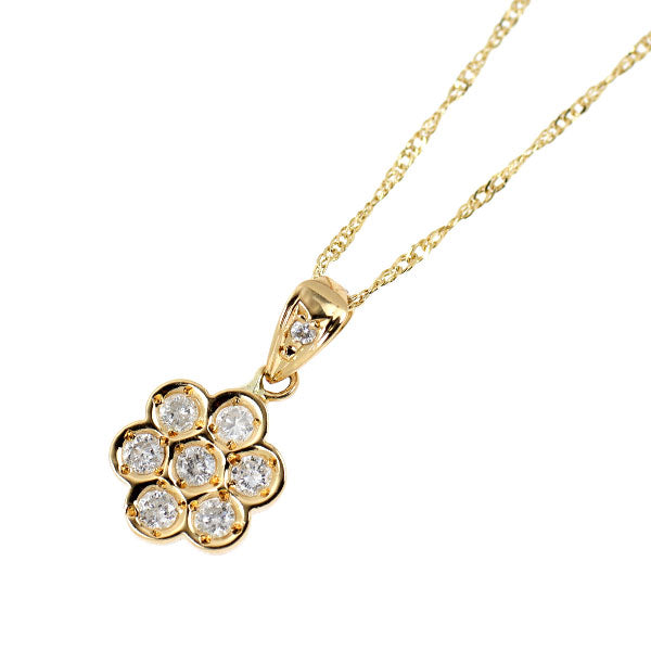 K18YG ダイヤモンド ペンダントネックレス 0.25ct フラワー — セルビー