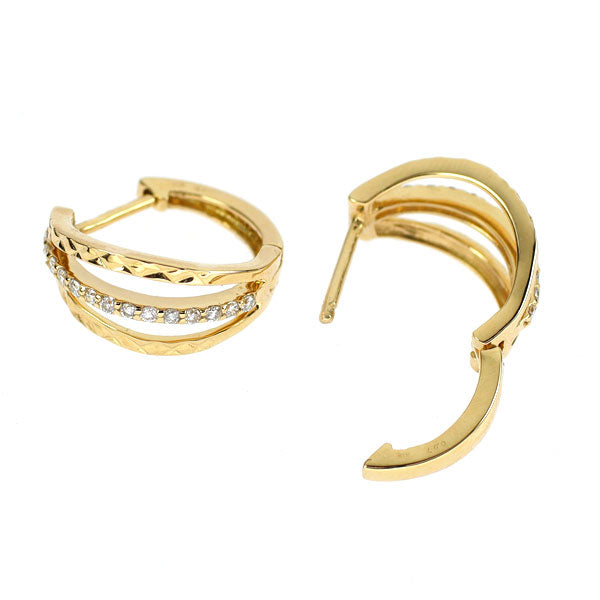 K18YG ダイヤモンド ピアス 0.14ct フープ — セルビーオンラインストア