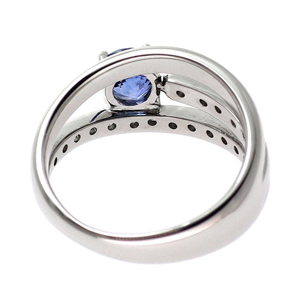 Pt900 サファイア ダイヤモンド リング 0.66ct D0.23ct