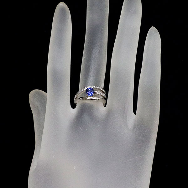 Pt900 サファイア ダイヤモンド リング 0.66ct D0.23ct