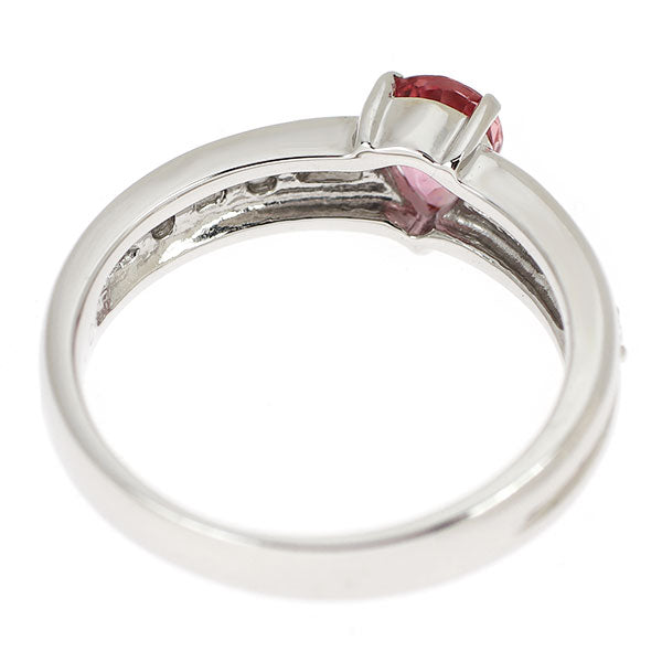 Pt900 ピンクサファイア ダイヤモンド リング 0.75ct D0.10ct