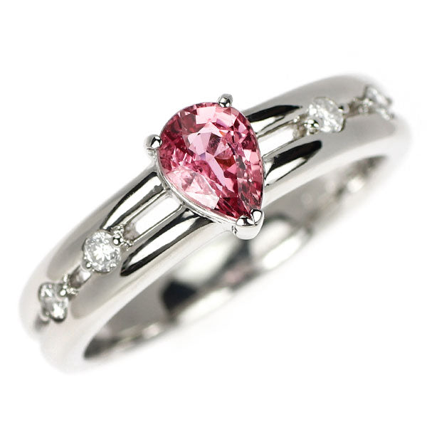Pt900 ピンクサファイア ダイヤモンド リング 0.75ct D0.10ct