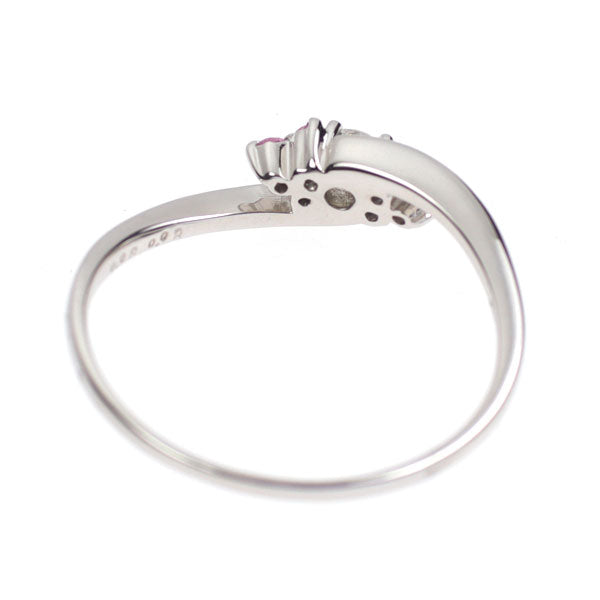 Pt900 ダイヤモンド ピンクサファイア リング 0.08ct PS0.08ct