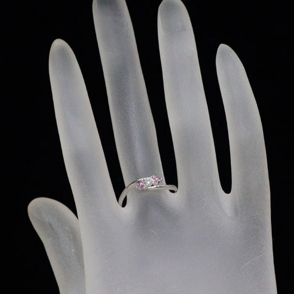 Pt900 ダイヤモンド ピンクサファイア リング 0.08ct PS0.08ct