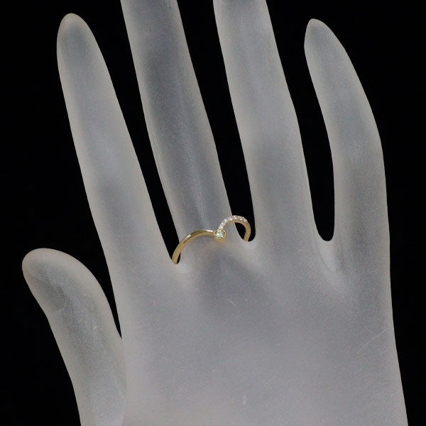K18YG イエローグリーンサファイア ダイヤモンド リング 0.044ct D0.05ct