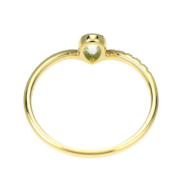 K18YG ペアシェイプローズカット ダイヤモンド リング 0.11ct D0.04ct