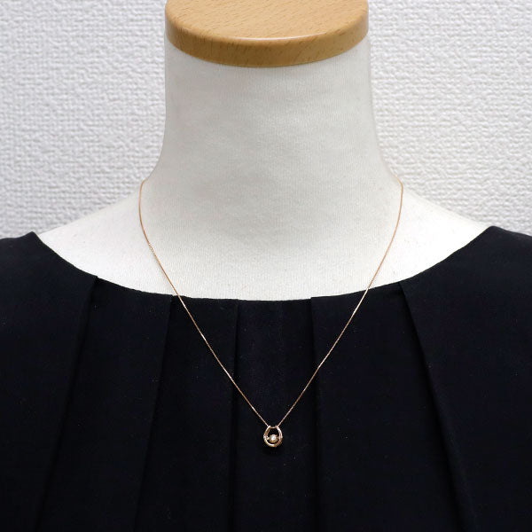 K18PG ダイヤモンド ペンダントネックレス 0.20ct  ダンシングストーン 馬蹄