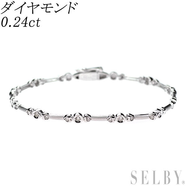 K18WG ダイヤモンド ブレスレット 0.24ct
