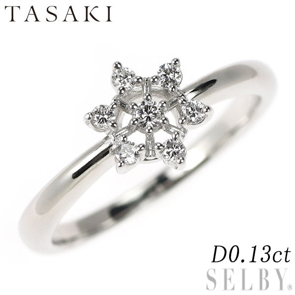 田崎真珠 K14WG ダイヤモンド リング 0.13ct