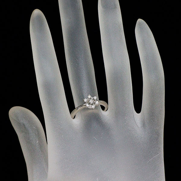 田崎真珠 K14WG ダイヤモンド リング 0.13ct