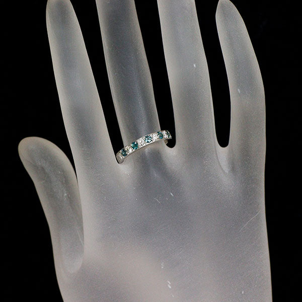 希少 Pt900 アレキサンドライト ダイヤモンド リング 0.26ct D0.26ct ハーフエタニティ