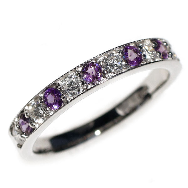 希少 Pt900 アレキサンドライト ダイヤモンド リング 0.26ct D0.26ct ハーフエタニティ