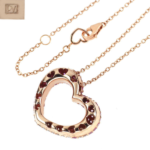 ポンテヴェキオ K18PG ピンクサファイア ダイヤモンド ペンダントネックレス 1.34ct D0.43ct エテルノ エモツィオーネ ハート