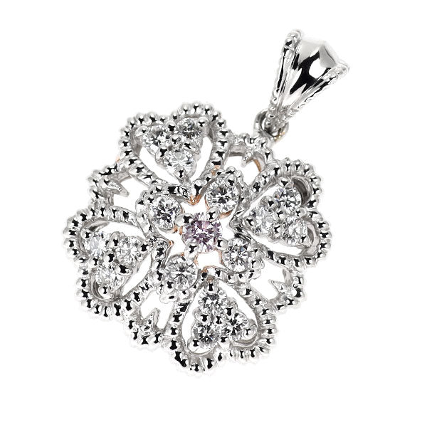 Pt900 天然ピンク ダイヤモンド ペンダントトップ 0.051ct FLPP SI2 D0.40ct