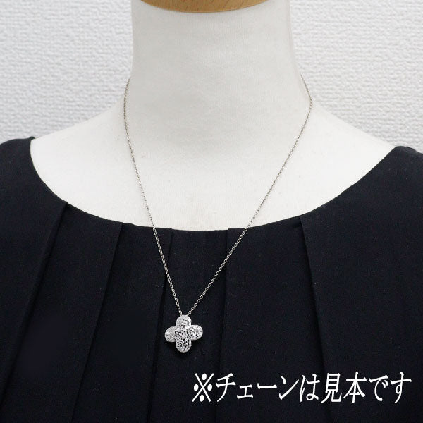 K18WG ダイヤモンド ペンダントトップ 0.50ct 四つ葉 クローバー