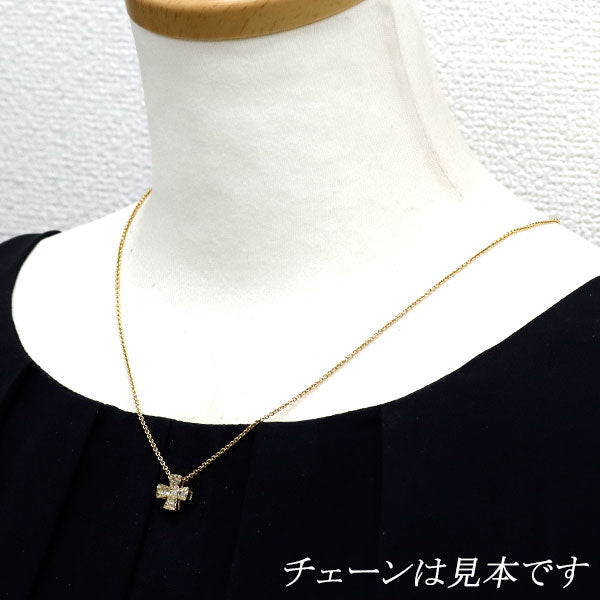 K18YG ダイヤモンド ペンダントトップ 0.20ct クロス