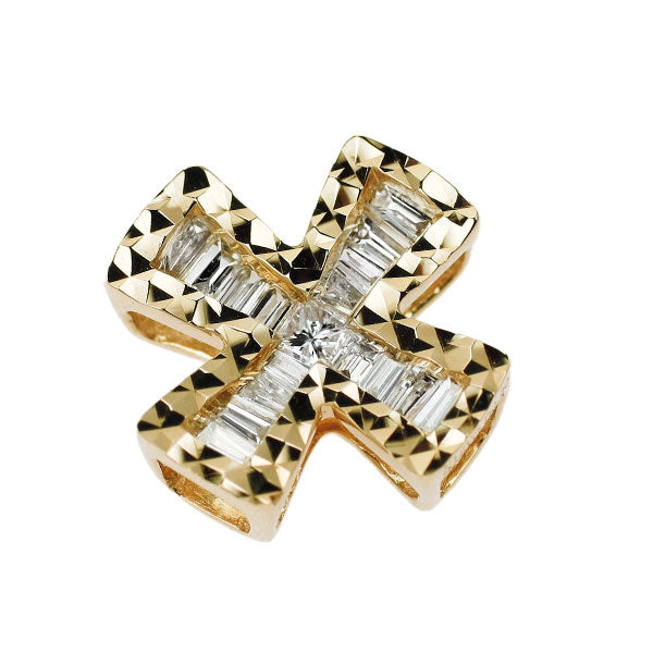 K18YG ダイヤモンド ペンダントトップ 0.20ct クロス — セルビー