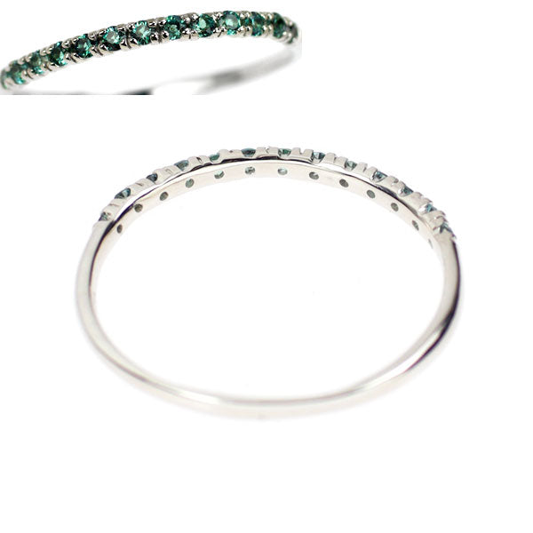K18WG 合成アレキサンドライト リング 0.13ct ハーフエタニティ
