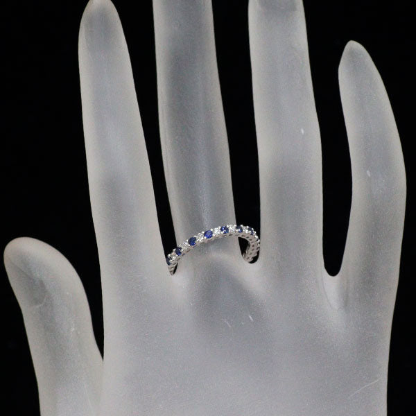 K18WG サファイア ダイヤモンド リング 0.51ct D0.42ct フルエタニティ