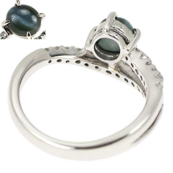 希少 Pt900 アレキサンドライトキャッツアイ ダイヤモンド リング 1.09ct D0.27ct