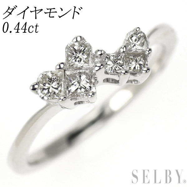 K18WG プリンセスカット ダイヤモンド リング 0.44ct ハート